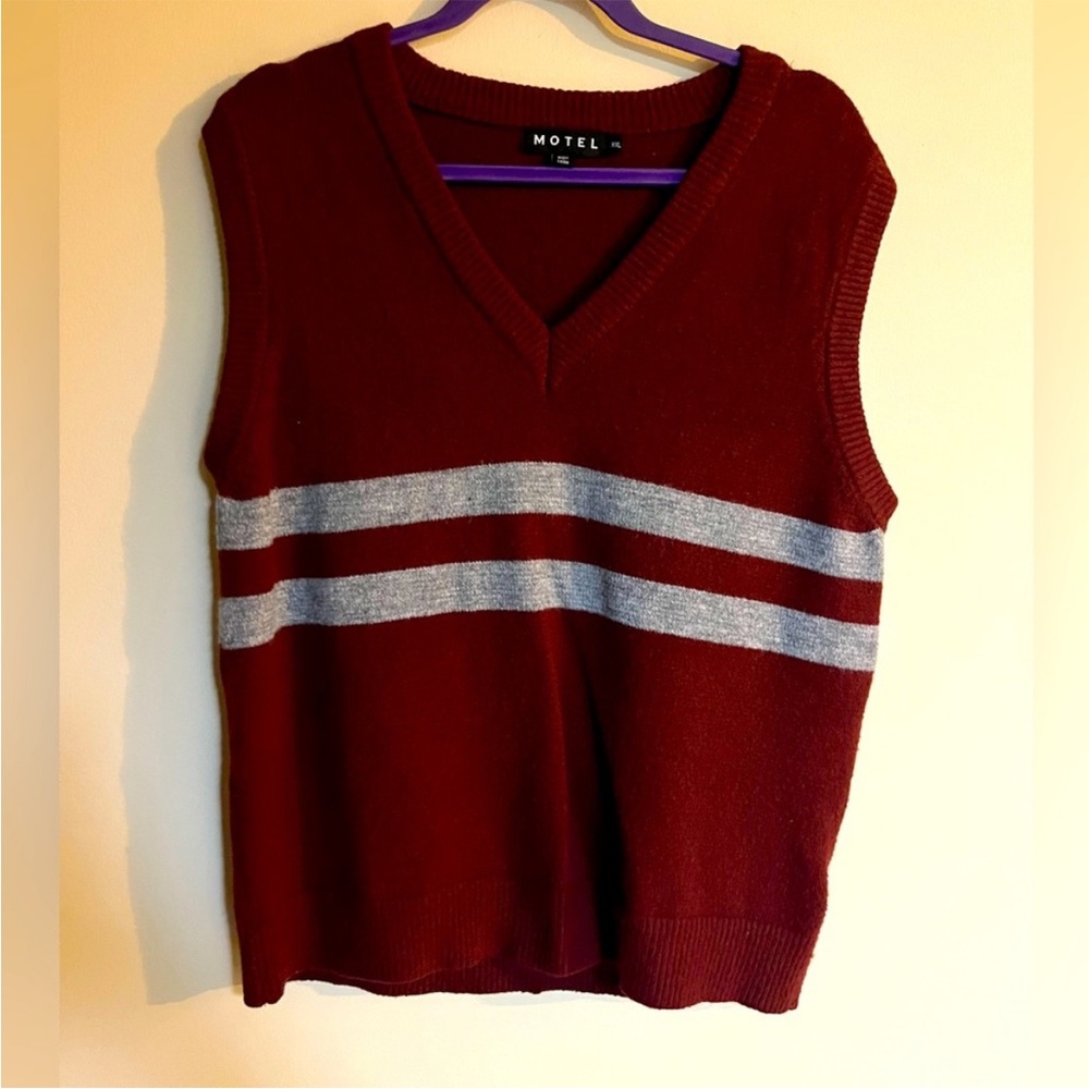 Motel Y2K Striped Sweater Vest